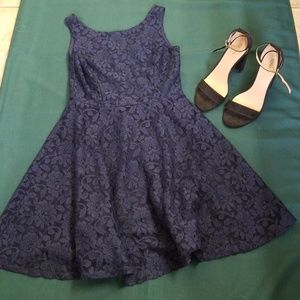 Navy Blue and Lace Dress